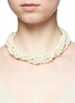 Figure View - Click To Enlarge - KENNETH JAY LANE - Crystal clasp multi strand glass pearl necklace