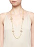 Figure View - Click To Enlarge - KENNETH JAY LANE - Opalescent glass cabochon cable chain necklace
