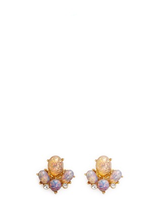 Main View - Click To Enlarge - KENNETH JAY LANE - Opalescent glass cabochon stud earrings