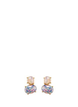 Main View - Click To Enlarge - KENNETH JAY LANE - Opalescent glass cabochon drop earrings