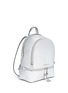 Front View - Click To Enlarge - MICHAEL KORS - 'Rhea' small metallic saffiano leather backpack
