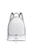 Main View - Click To Enlarge - MICHAEL KORS - 'Rhea' small metallic saffiano leather backpack