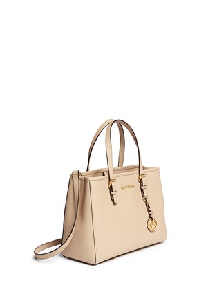 Front View - Click To Enlarge - MICHAEL KORS - 'Jet Set Travel' medium saffiano leather east west tote