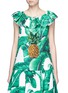 Main View - Click To Enlarge - - - Pineapple embellished banana leaf print brocade top