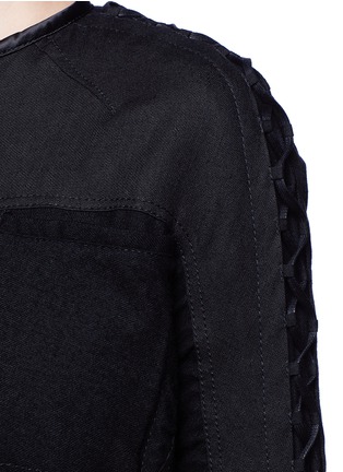 Detail View - Click To Enlarge - HAIDER ACKERMANN - 'Hartman' lace-up sleeve bomber jacket