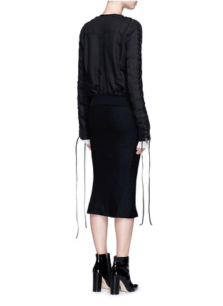 Back View - Click To Enlarge - HAIDER ACKERMANN - 'Hartman' lace-up sleeve bomber jacket
