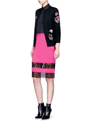Figure View - Click To Enlarge - GIVENCHY - Floral embroidered wool cardigan
