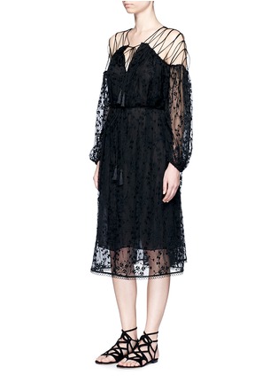 Figure View - Click To Enlarge - ZIMMERMANN - 'Eden' floral embroidery silk georgette midi dress