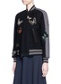 Front View - Click To Enlarge - VALENTINO GARAVANI - Beaded butterfly wool felt bomber jacket