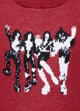 Detail View - Click To Enlarge - GROUND ZERO - Kiss CD Cover fringed neck intarsia sweater