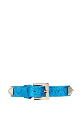 Figure View - Click To Enlarge - VALENTINO GARAVANI - 'Rockstud' skinny metallic leather bracelet