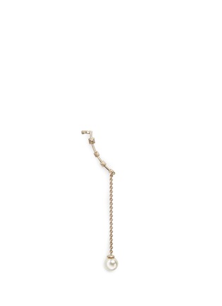Main View - Click To Enlarge - VALENTINO GARAVANI - 'Rockstud' glass pearl drop single climber earring
