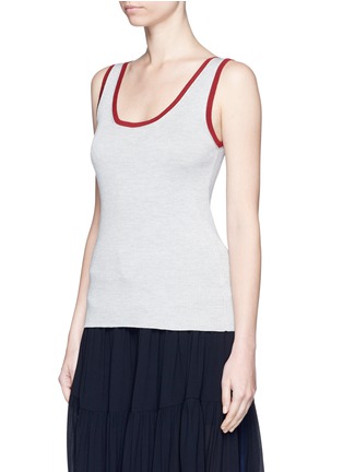 Front View - Click To Enlarge - CHLOÉ - Contrast trim rib knit tank top