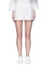 Main View - Click To Enlarge - THEORY - ''Micro E' floral cutwork embroidery linen-cotton shorts