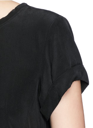 Detail View - Click To Enlarge - THEORY - 'Bakeeve' fold cuff silk georgette T-shirt