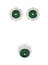 Main View - Click To Enlarge - LC COLLECTION JADE - Diamond jade 18k white gold disc floral ring and earrings set