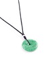 Figure View - Click To Enlarge - LC COLLECTION JADE - Diamond jade 18k white gold disc pendant necklace