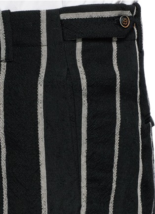 Detail View - Click To Enlarge - UMA WANG - 'Vittorio' chalk stripe wool-linen wide leg pants