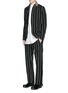 Figure View - Click To Enlarge - UMA WANG - 'Vittorio' chalk stripe wool-linen wide leg pants