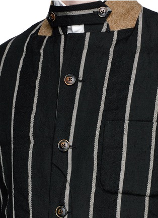 Detail View - Click To Enlarge - UMA WANG - 'Newspaper' chalk stripe wool-linen jacket