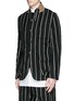Front View - Click To Enlarge - UMA WANG - 'Newspaper' chalk stripe wool-linen jacket