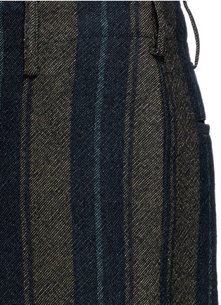 Detail View - Click To Enlarge - UMA WANG - 'Cargo' relaxed fit stripe wool-linen pants