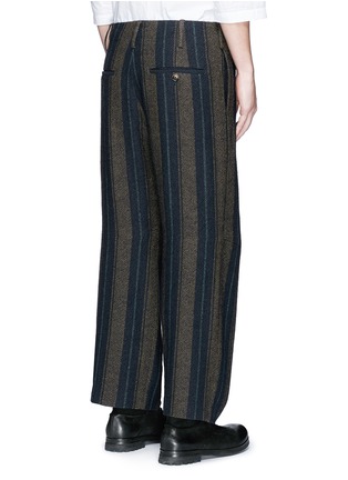 Back View - Click To Enlarge - UMA WANG - 'Cargo' relaxed fit stripe wool-linen pants