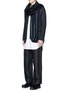 Figure View - Click To Enlarge - UMA WANG - 'Cargo' relaxed fit stripe wool-linen pants