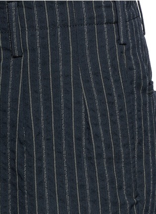 Detail View - Click To Enlarge - UMA WANG - 'Osaka' stripe cotton-wool curved pants