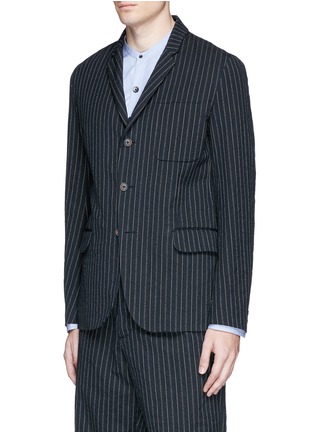 Front View - Click To Enlarge - UMA WANG - 'Gabriele' stripe cotton-wool jacket