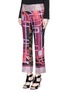 Front View - Click To Enlarge - IBRIGU - Silk combo cropped kick flare pants