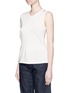 Front View - Click To Enlarge - MO&CO. - Knotted sleeve piqué T-shirt