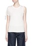 Main View - Click To Enlarge - MO&CO. - Knotted sleeve piqué T-shirt