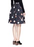 Back View - Click To Enlarge - MO&CO. - Cherry blossom print neoprene skirt