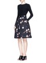 Figure View - Click To Enlarge - MO&CO. - Cherry blossom print neoprene skirt