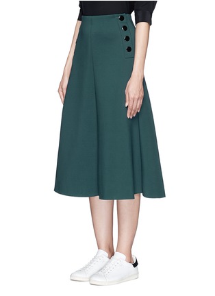 Front View - Click To Enlarge - MO&CO. - Side button neoprene A-line skirt