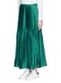 Front View - Click To Enlarge - MO&CO. - Sunray pleat satin A-line skirt