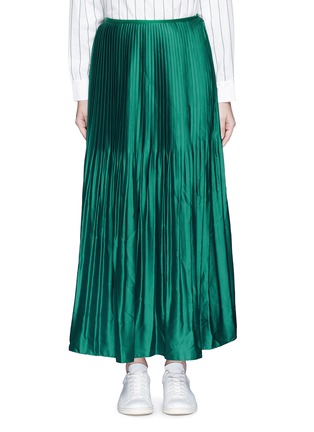 Main View - Click To Enlarge - MO&CO. - Sunray pleat satin A-line skirt