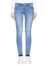 Detail View - Click To Enlarge - MO&CO. - Ripped knee frayed cuff skinny jeans