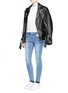 Figure View - Click To Enlarge - MO&CO. - Ripped knee frayed cuff skinny jeans