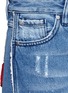 Detail View - Click To Enlarge - MO&CO. - Mickey Mouse badge embroidered patch cropped boyfriend jeans
