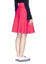 Back View - Click To Enlarge - MO&CO. - Cotton blend knit A-line skirt