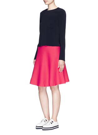 Figure View - Click To Enlarge - MO&CO. - Cotton blend knit A-line skirt