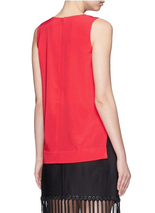 Back View - Click To Enlarge - MO&CO. - Asymmetric hem crepe sleeveless top