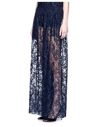 Front View - Click To Enlarge - MS MIN - Floral tulle lace pants