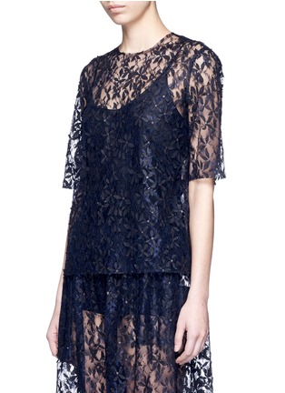 Front View - Click To Enlarge - MS MIN - Floral tulle lace top