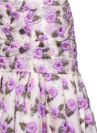 Detail View - Click To Enlarge - MS MIN - Floral cloqué jacquard silk blend skirt