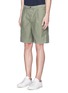 Front View - Click To Enlarge - COVERT - Raw cuff cotton Bermuda shorts