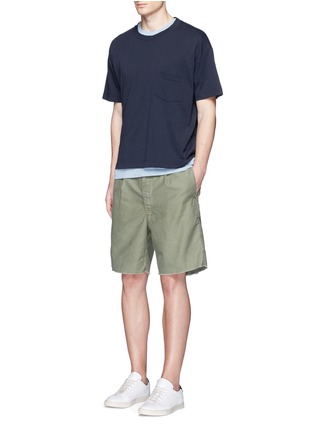Figure View - Click To Enlarge - COVERT - Raw cuff cotton Bermuda shorts