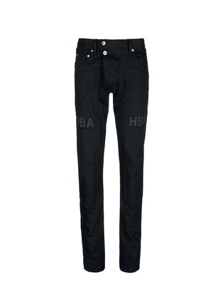 Main View - Click To Enlarge - HOOD BY AIR - Logo print patchwork seam jeans